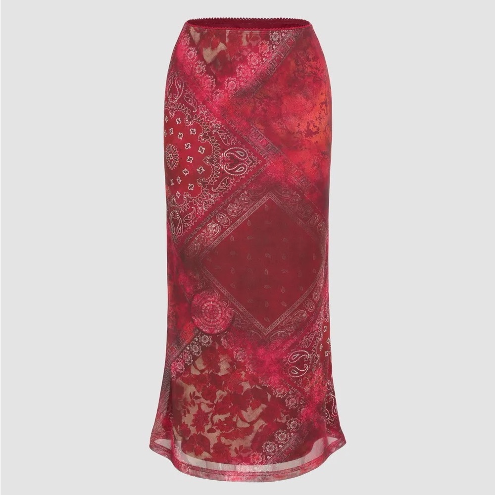 Mesh Bodycon Maxi Skirt